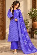 Shibori Printed Suit Set with Floral Dupatta